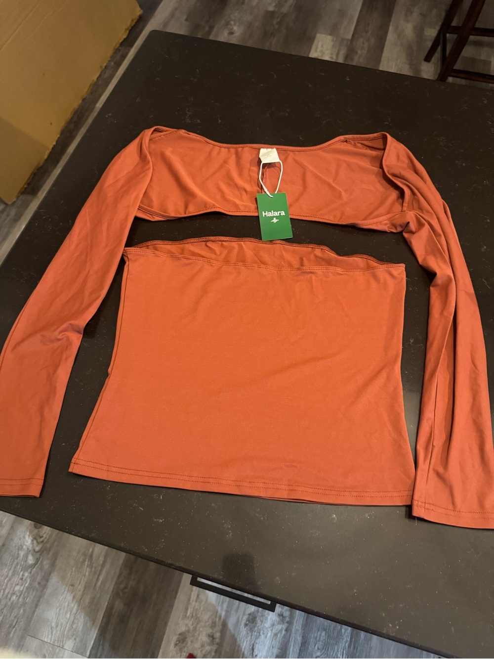 HALARA Rust Orange Long Sleeve 2 in 1